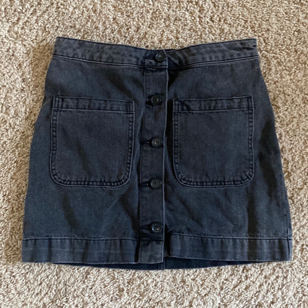 We the Free black mini jean skirt